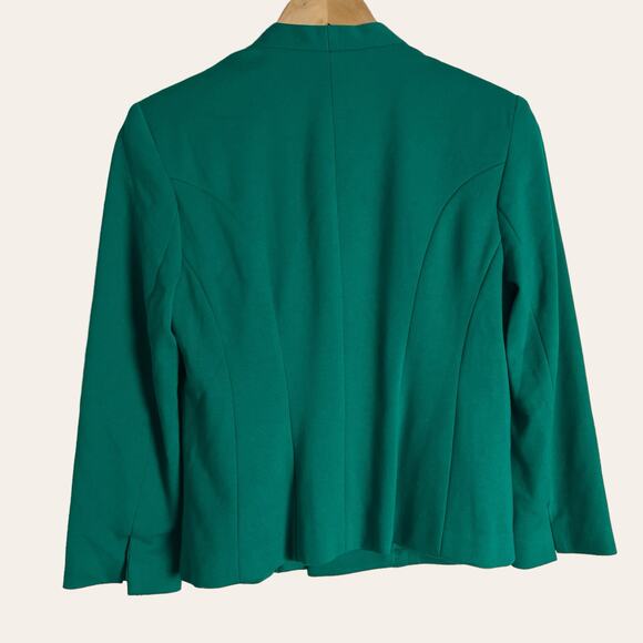 Premise Pop Green Ponte Knit Solid Open Front Jacket Size 4 - Picture 6 of 9